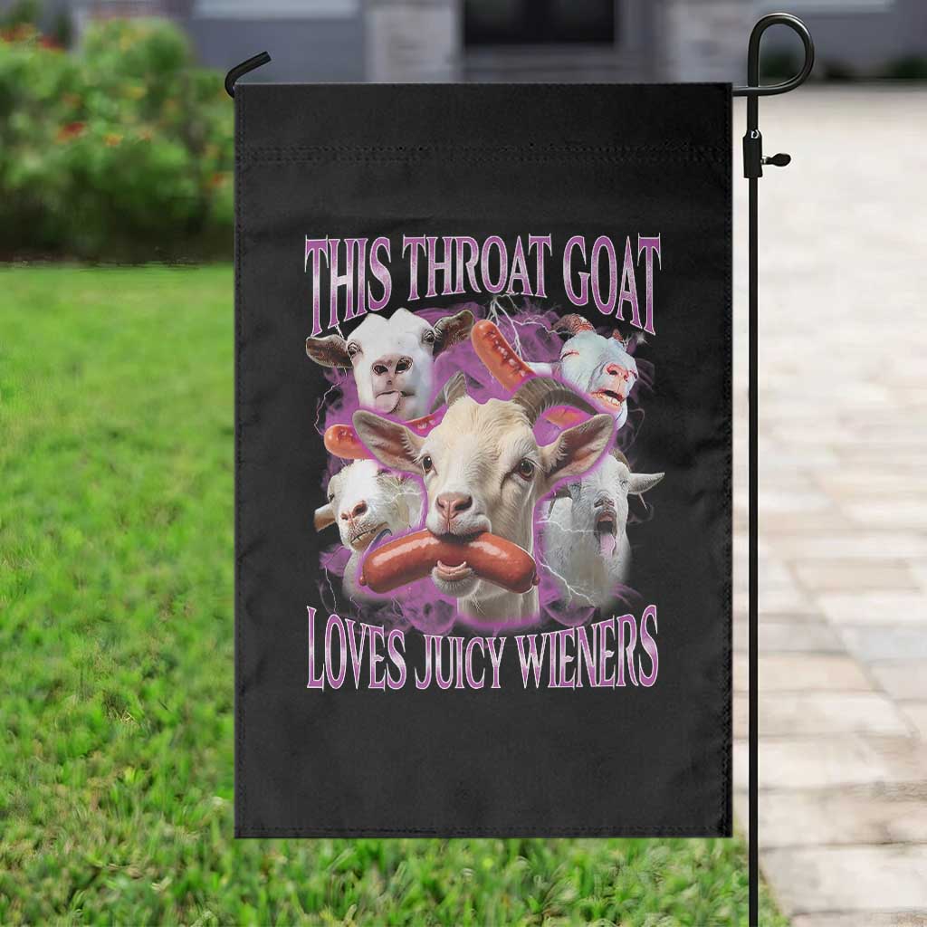 Funny Throat Goat Garden Flag Swallows Juicy Wieners Inappropriate Adult - Wonder Print Shop