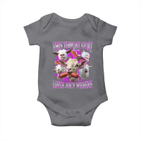Funny Throat Goat Baby Onesie Swallows Juicy Wieners Inappropriate Adult - Wonder Print Shop