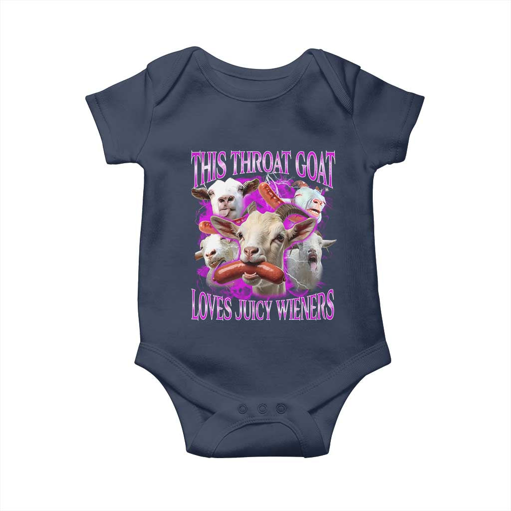 Funny Throat Goat Baby Onesie Swallows Juicy Wieners Inappropriate Adult - Wonder Print Shop
