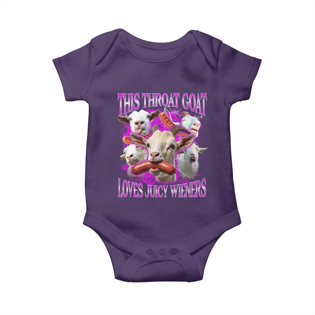 Funny Throat Goat Baby Onesie Swallows Juicy Wieners Inappropriate Adult - Wonder Print Shop
