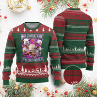 Funny Throat Goat Ugly Christmas Sweater Swallows Juicy Wieners Inappropriate Adult - Wonder Print Shop