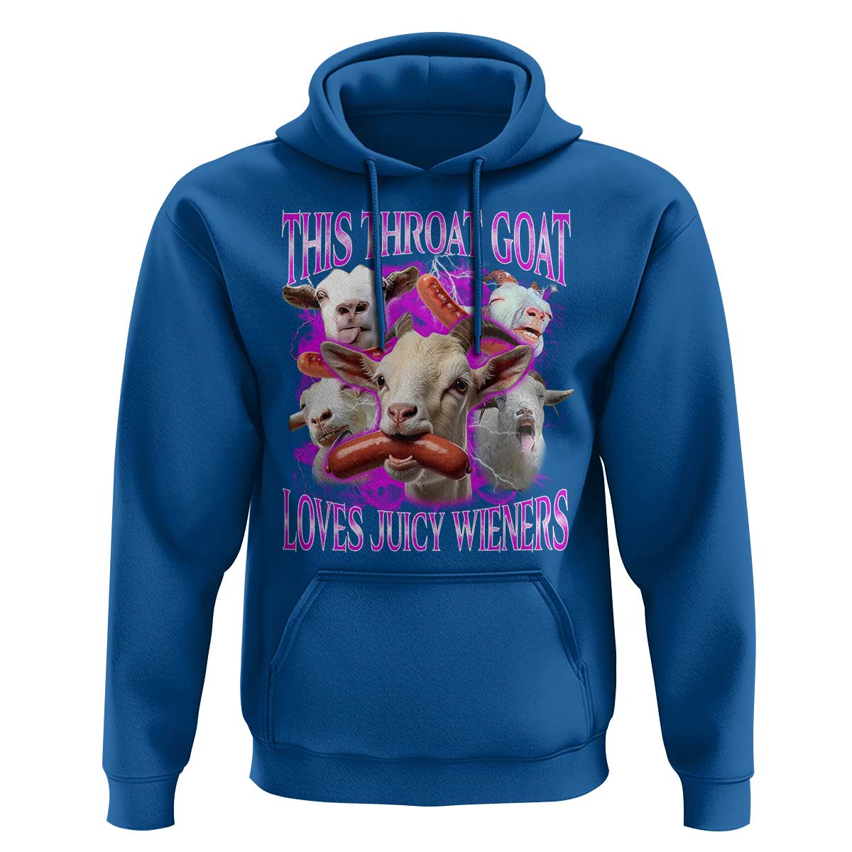 Funny Throat Goat Hoodie Swallows Juicy Wieners Inappropriate Adult - Wonder Print Shop