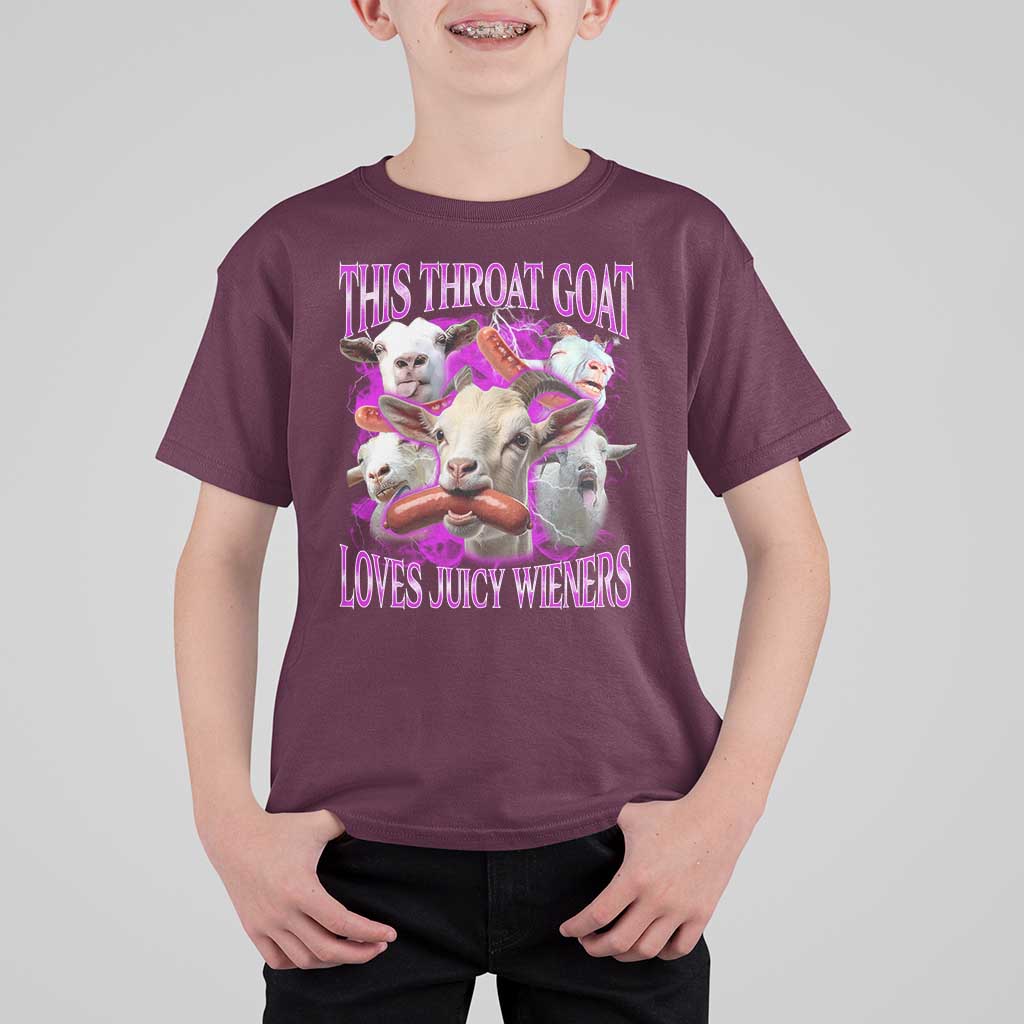Funny Throat Goat T Shirt For Kid Swallows Juicy Wieners Inappropriate Adult - Wonder Print Shop