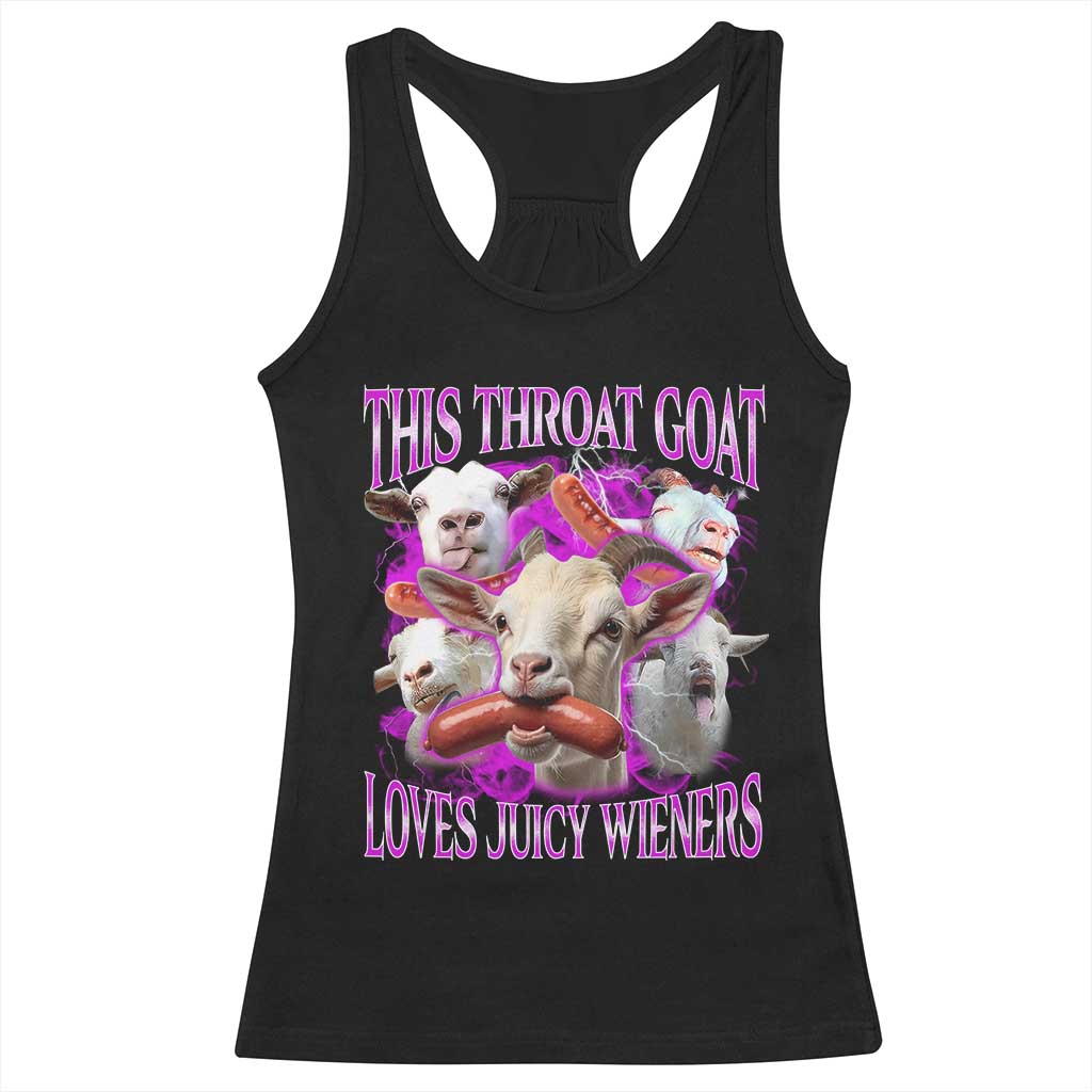 Funny Throat Goat Racerback Tank Top Swallows Juicy Wieners Inappropriate Adult - Wonder Print Shop