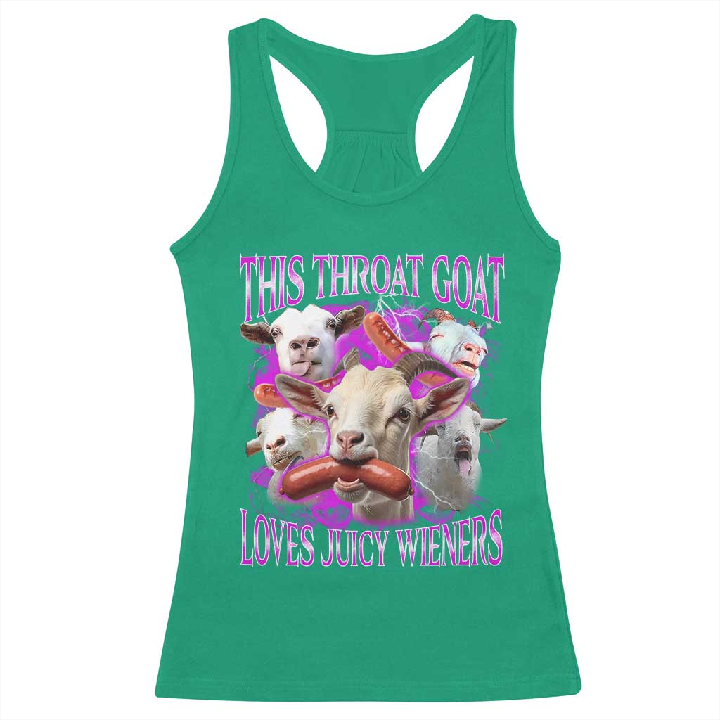 Funny Throat Goat Racerback Tank Top Swallows Juicy Wieners Inappropriate Adult - Wonder Print Shop