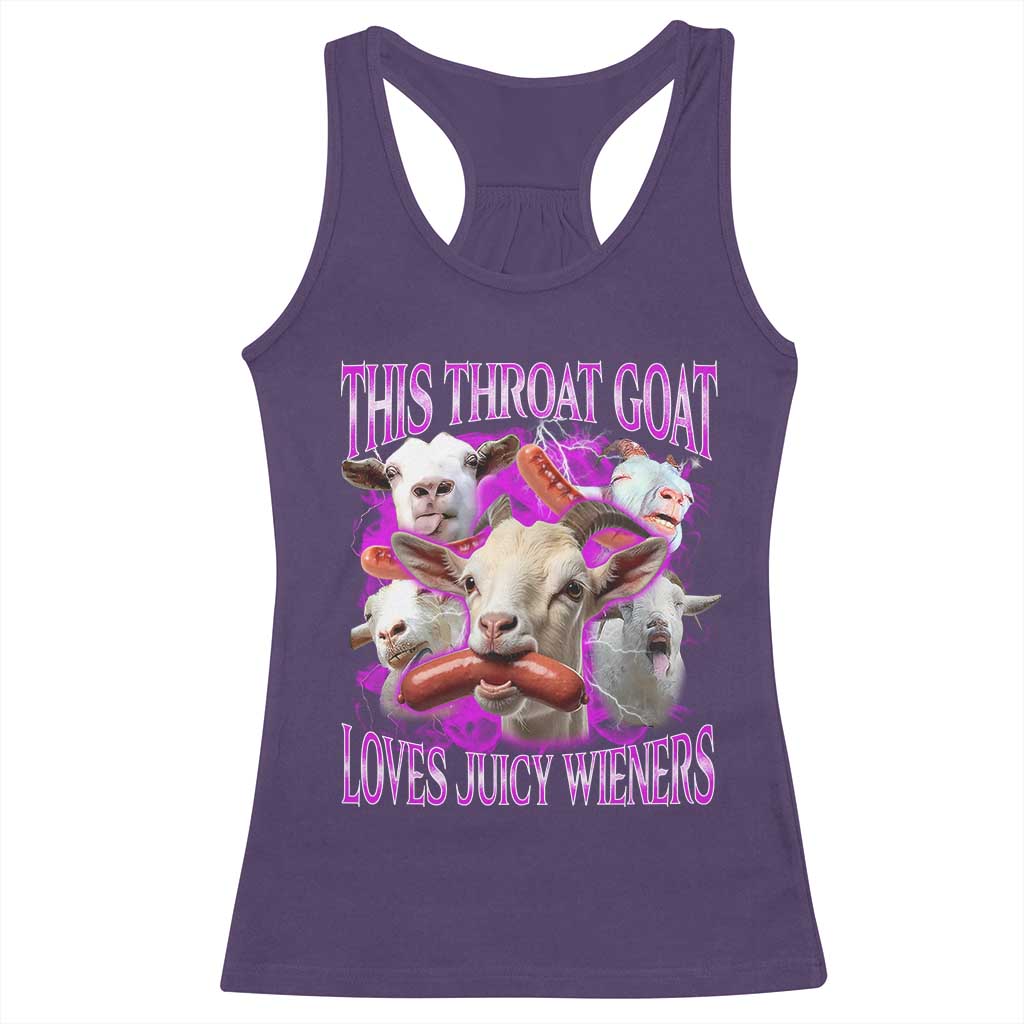 Funny Throat Goat Racerback Tank Top Swallows Juicy Wieners Inappropriate Adult - Wonder Print Shop