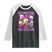 Funny Throat Goat Raglan Shirt Swallows Juicy Wieners Inappropriate Adult - Wonder Print Shop
