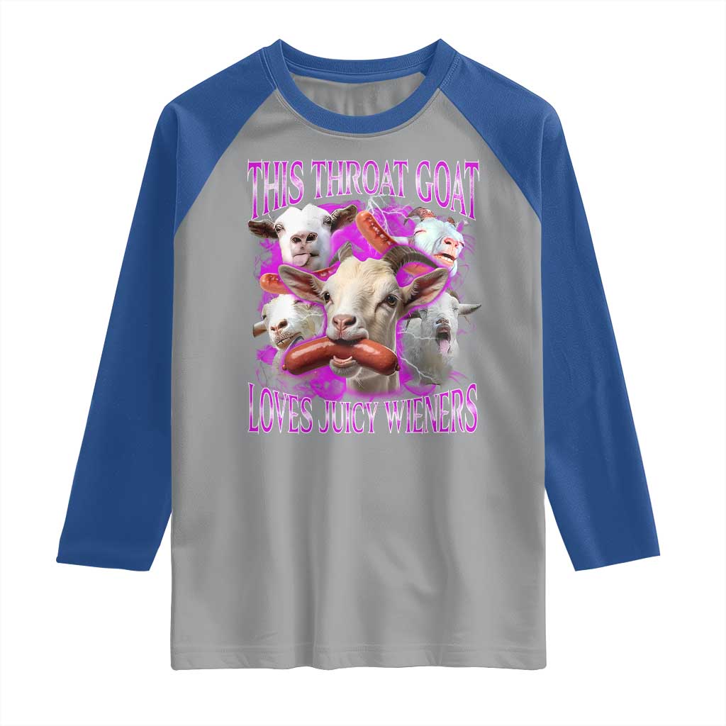 Funny Throat Goat Raglan Shirt Swallows Juicy Wieners Inappropriate Adult - Wonder Print Shop