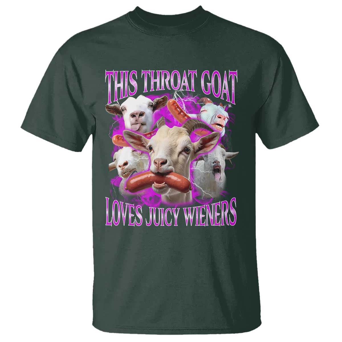 Funny Throat Goat T Shirt Swallows Juicy Wieners Inappropriate Adult - Wonder Print Shop