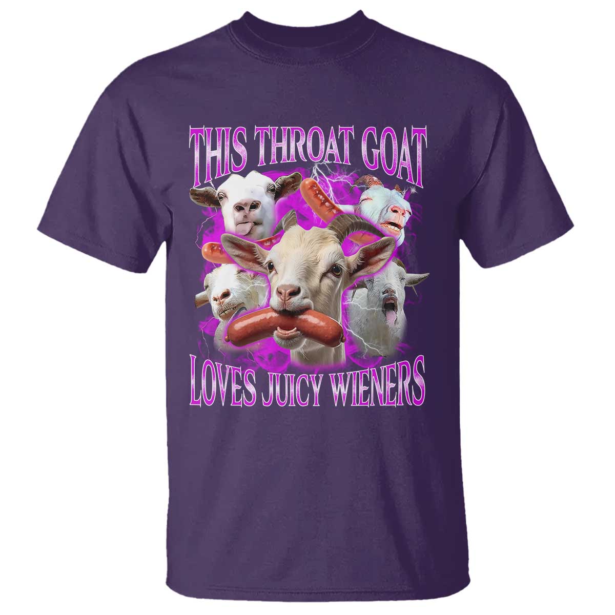 Funny Throat Goat T Shirt Swallows Juicy Wieners Inappropriate Adult - Wonder Print Shop