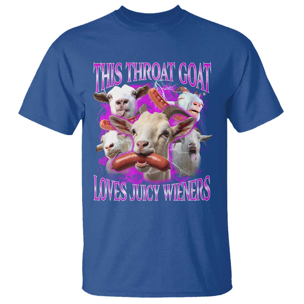 Funny Throat Goat T Shirt Swallows Juicy Wieners Inappropriate Adult - Wonder Print Shop