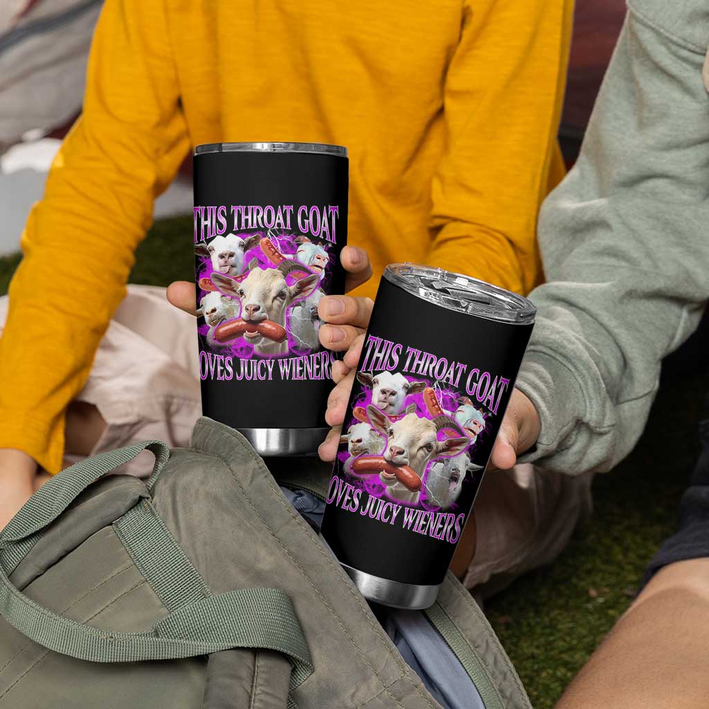 Funny Throat Goat Tumbler Cup Swallows Juicy Wieners Inappropriate Adult - Wonder Print Shop