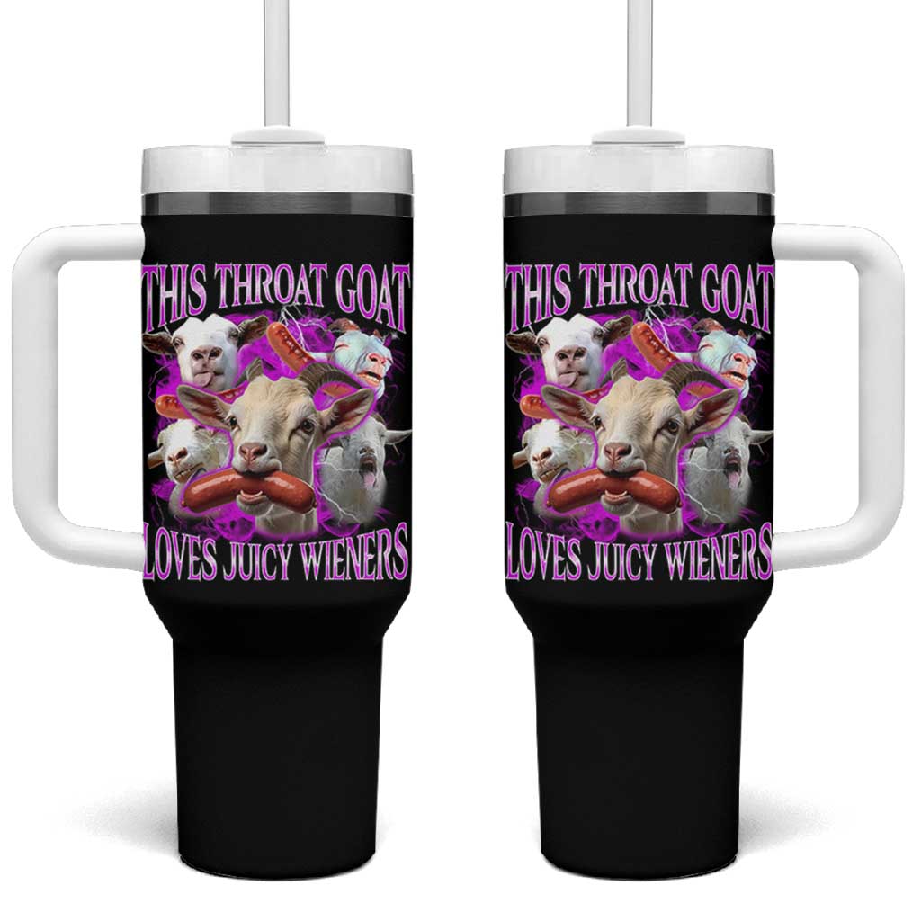 Funny Throat Goat Tumbler With Handle Swallows Juicy Wieners Inappropriate Adult - Wonder Print Shop