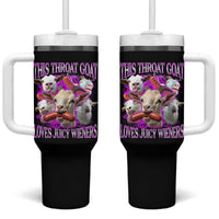 Funny Throat Goat Tumbler With Handle Swallows Juicy Wieners Inappropriate Adult - Wonder Print Shop