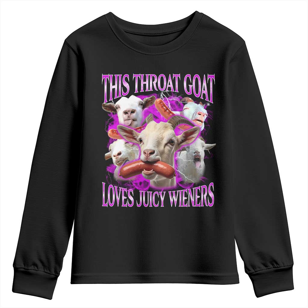 Funny Throat Goat Youth Sweatshirt Swallows Juicy Wieners Inappropriate Adult - Wonder Print Shop