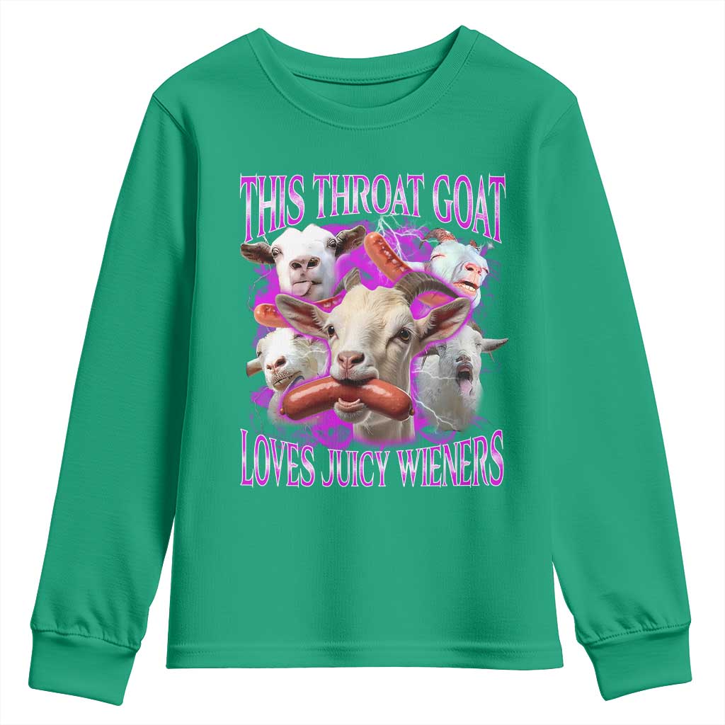 Funny Throat Goat Youth Sweatshirt Swallows Juicy Wieners Inappropriate Adult - Wonder Print Shop