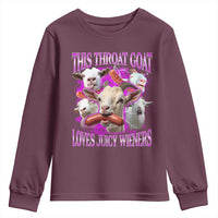 Funny Throat Goat Youth Sweatshirt Swallows Juicy Wieners Inappropriate Adult - Wonder Print Shop