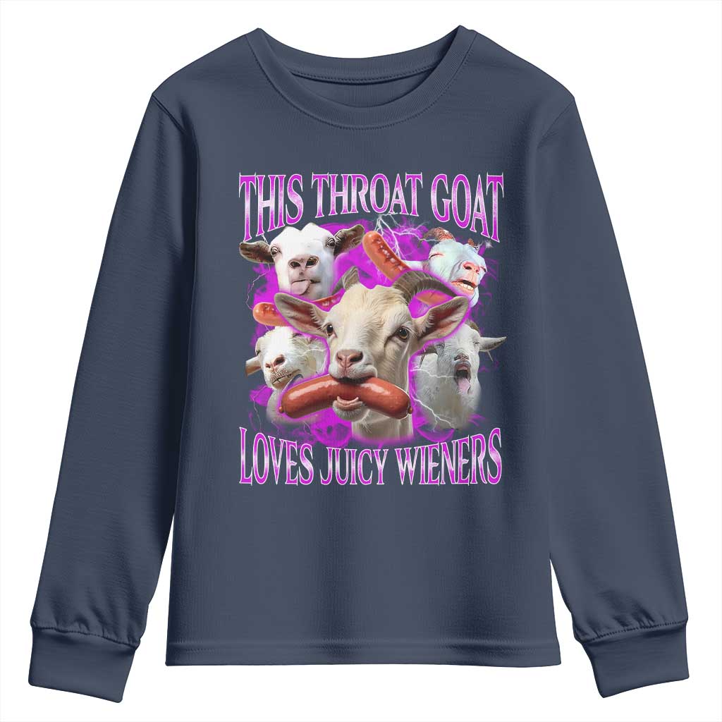 Funny Throat Goat Youth Sweatshirt Swallows Juicy Wieners Inappropriate Adult - Wonder Print Shop