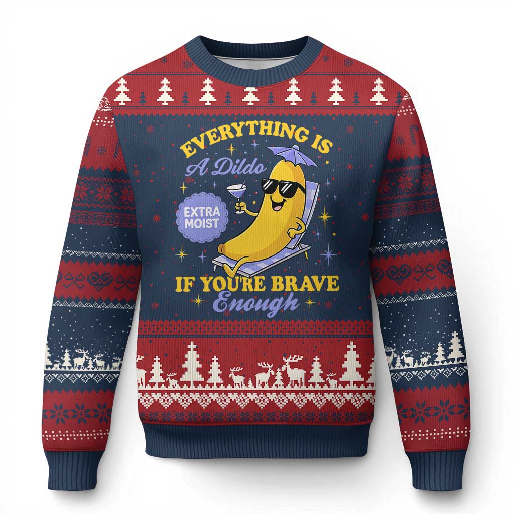 Funny Embarrassing Saying Ugly Christmas Sweater Sarcastic Inappropriate Raunchy Banana - Wonder Print Shop