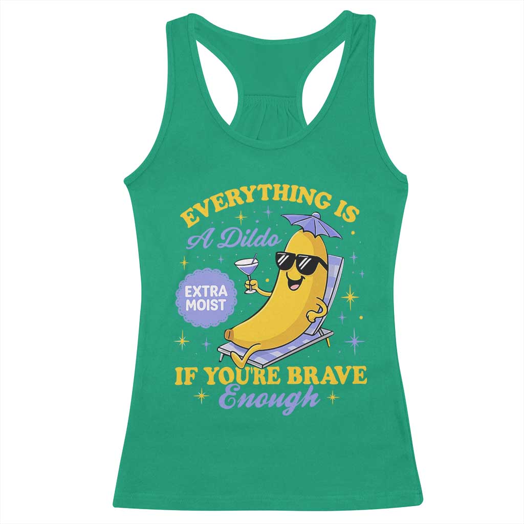 Funny Embarrassing Saying Racerback Tank Top Sarcastic Inappropriate Raunchy Banana - Wonder Print Shop