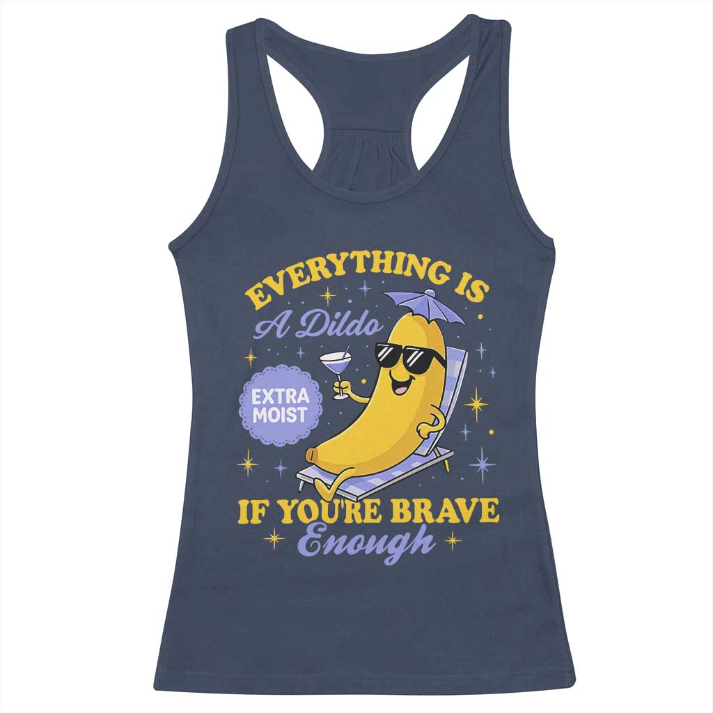 Funny Embarrassing Saying Racerback Tank Top Sarcastic Inappropriate Raunchy Banana - Wonder Print Shop