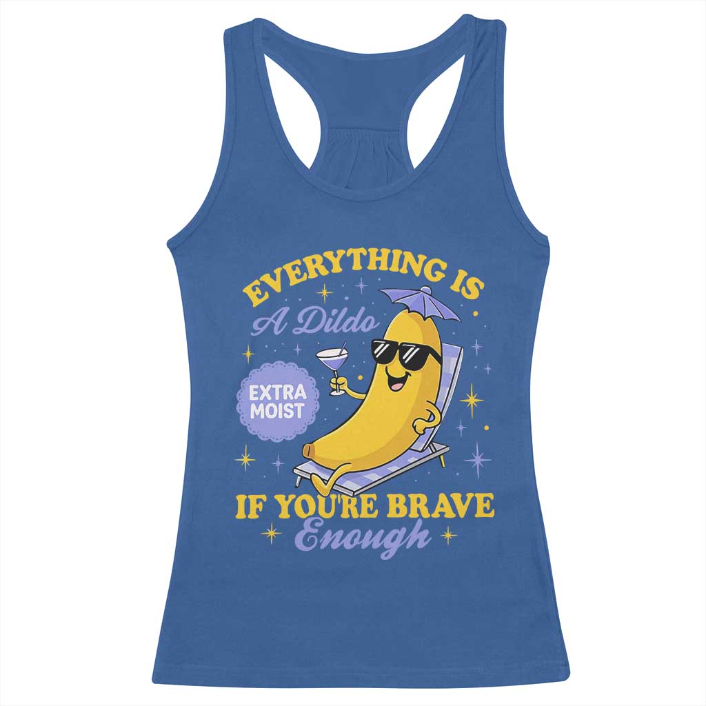 Funny Embarrassing Saying Racerback Tank Top Sarcastic Inappropriate Raunchy Banana - Wonder Print Shop