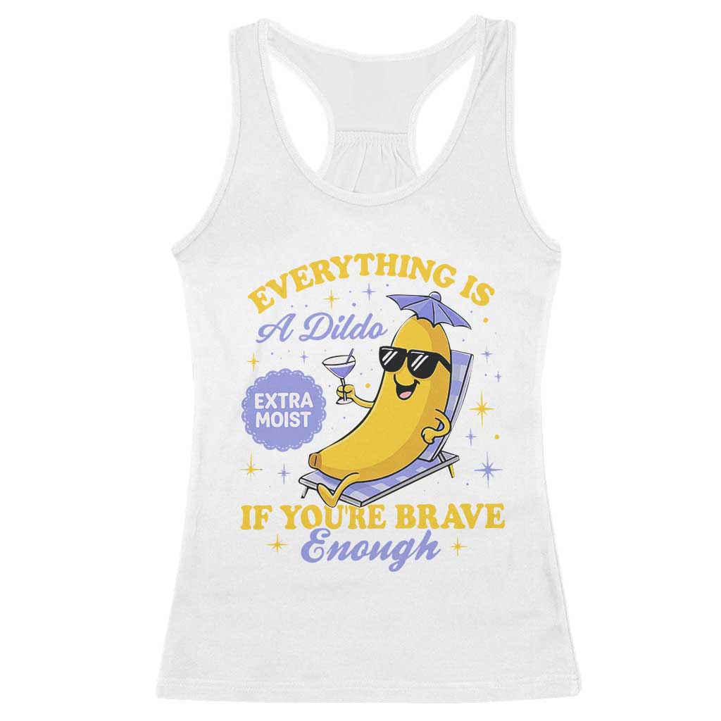 Funny Embarrassing Saying Racerback Tank Top Sarcastic Inappropriate Raunchy Banana - Wonder Print Shop