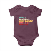 Being A Functional Adult Everyday Seems A Bit Excessive Baby Onesie Adulting Adult Humor - Wonder Print Shop
