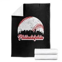 Philadelphia Baseball Throw Blanket Vintage Skyline City - Wonder Print Shop