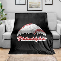Philadelphia Baseball Throw Blanket Vintage Skyline City - Wonder Print Shop