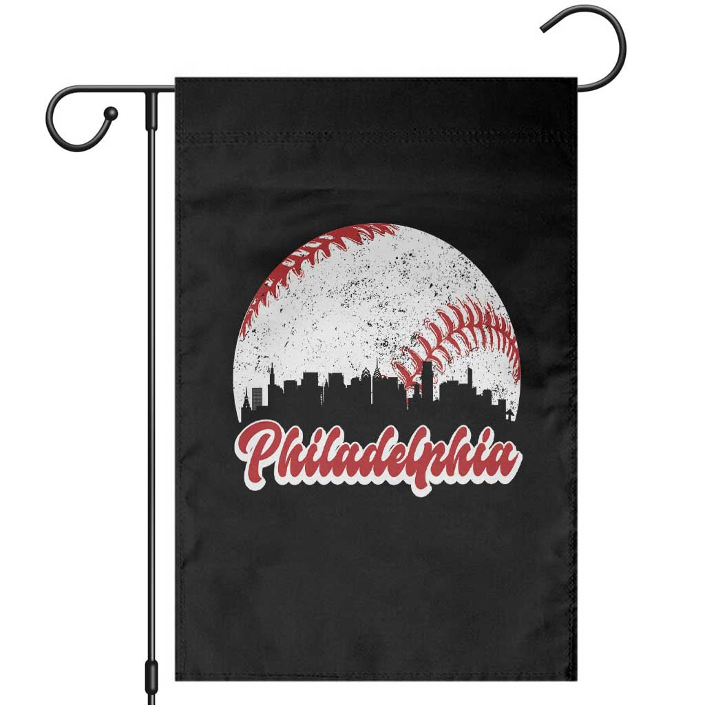 Philadelphia Baseball Garden Flag Vintage Skyline City - Wonder Print Shop