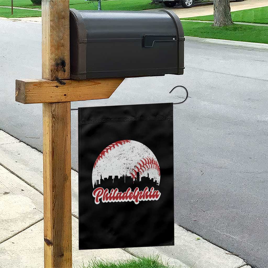 Philadelphia Baseball Garden Flag Vintage Skyline City - Wonder Print Shop