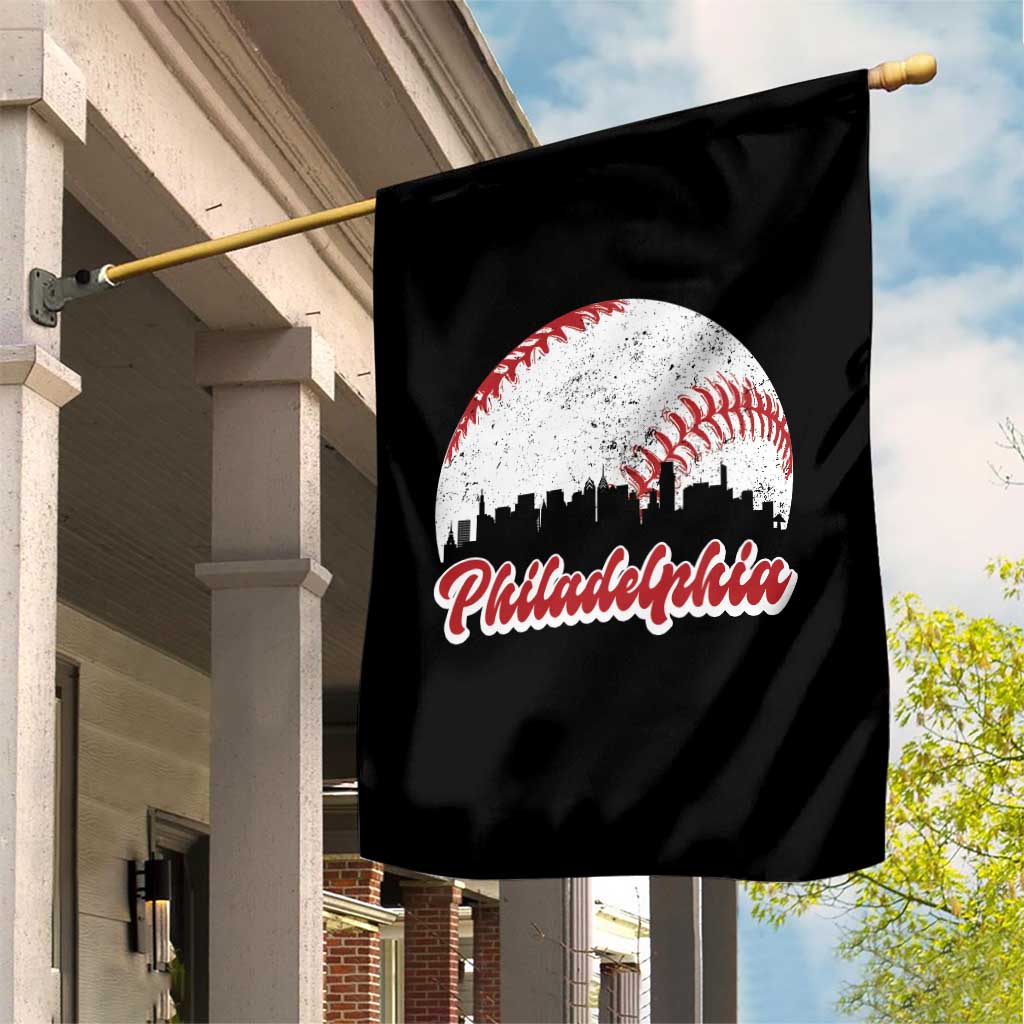 Philadelphia Baseball Garden Flag Vintage Skyline City - Wonder Print Shop