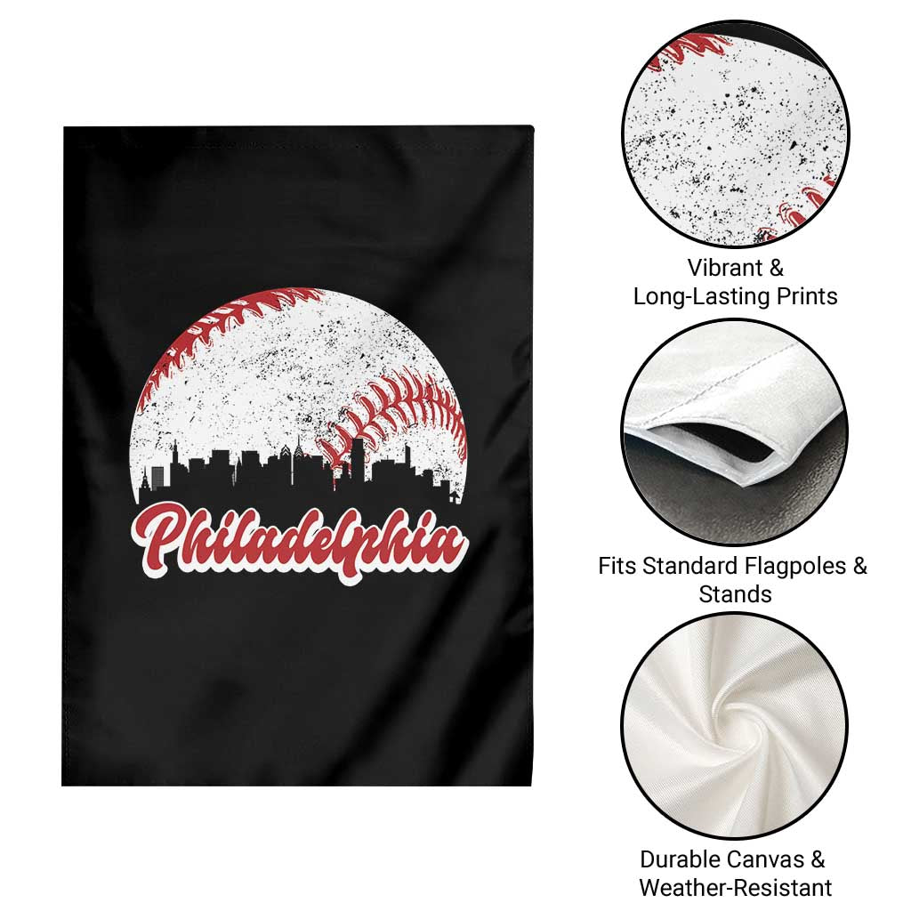 Philadelphia Baseball Garden Flag Vintage Skyline City - Wonder Print Shop