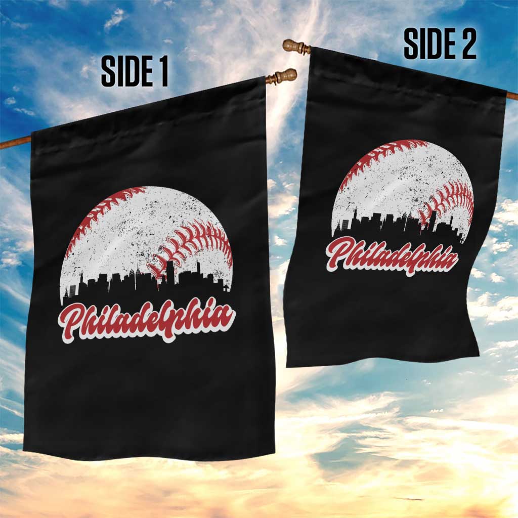 Philadelphia Baseball Garden Flag Vintage Skyline City - Wonder Print Shop