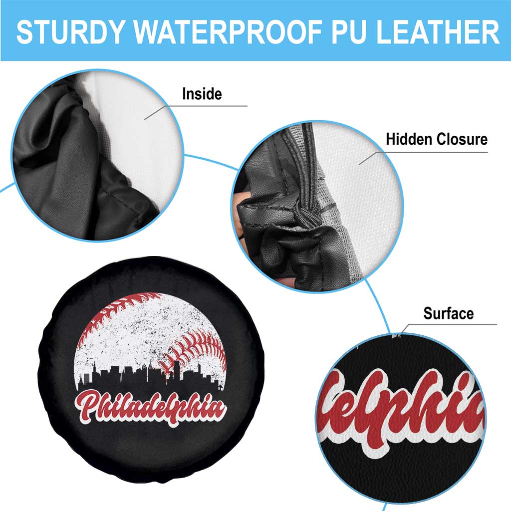Philadelphia Baseball Spare Tire Cover Vintage Skyline City - Wonder Print Shop