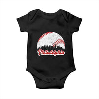 Philadelphia Baseball Baby Onesie Vintage Skyline City - Wonder Print Shop