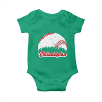 Philadelphia Baseball Baby Onesie Vintage Skyline City - Wonder Print Shop