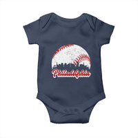 Philadelphia Baseball Baby Onesie Vintage Skyline City - Wonder Print Shop