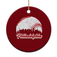 Philadelphia Baseball Ceramic Ornament Vintage Skyline City - Wonder Print Shop