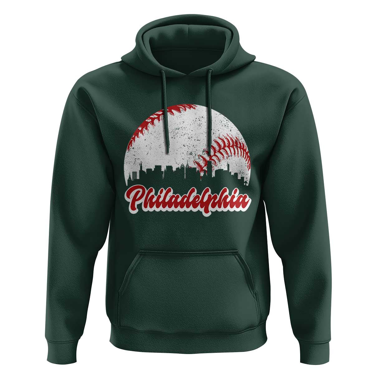 Philadelphia Baseball Hoodie Vintage Skyline City - Wonder Print Shop