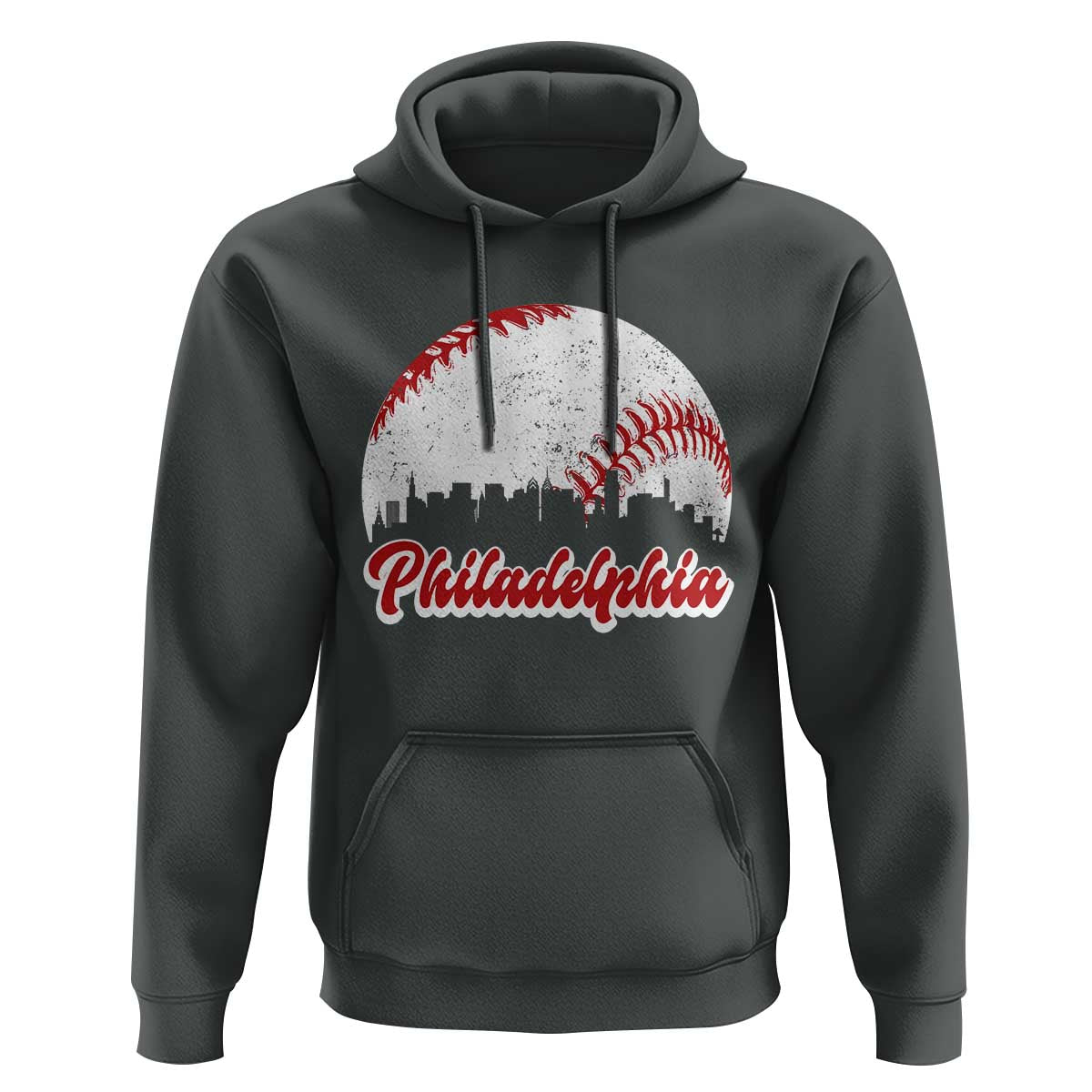 Philadelphia Baseball Hoodie Vintage Skyline City - Wonder Print Shop