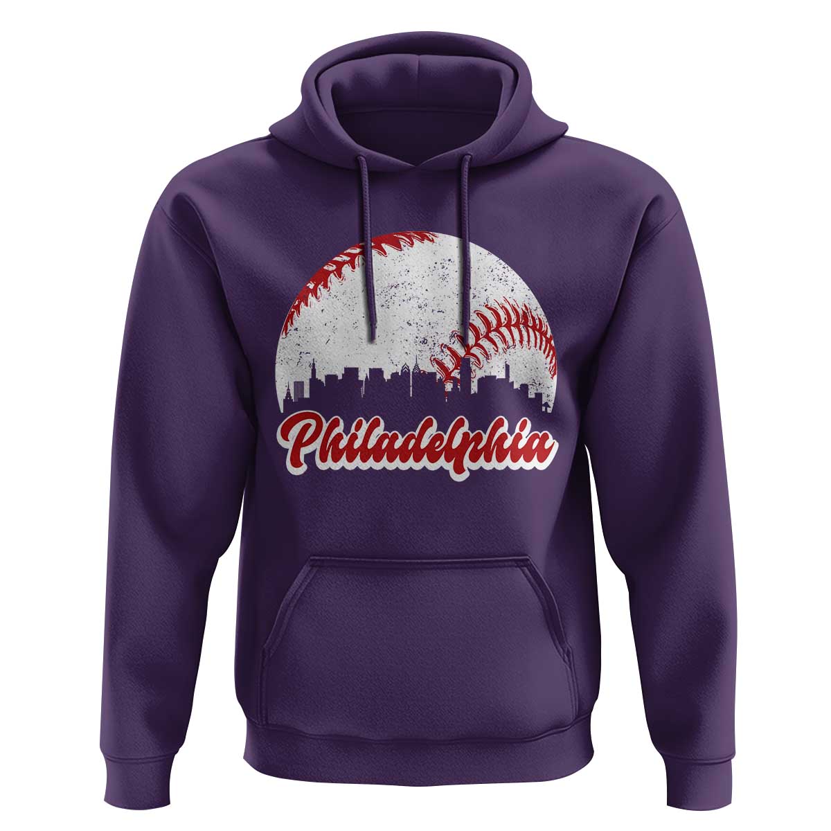 Philadelphia Baseball Hoodie Vintage Skyline City - Wonder Print Shop