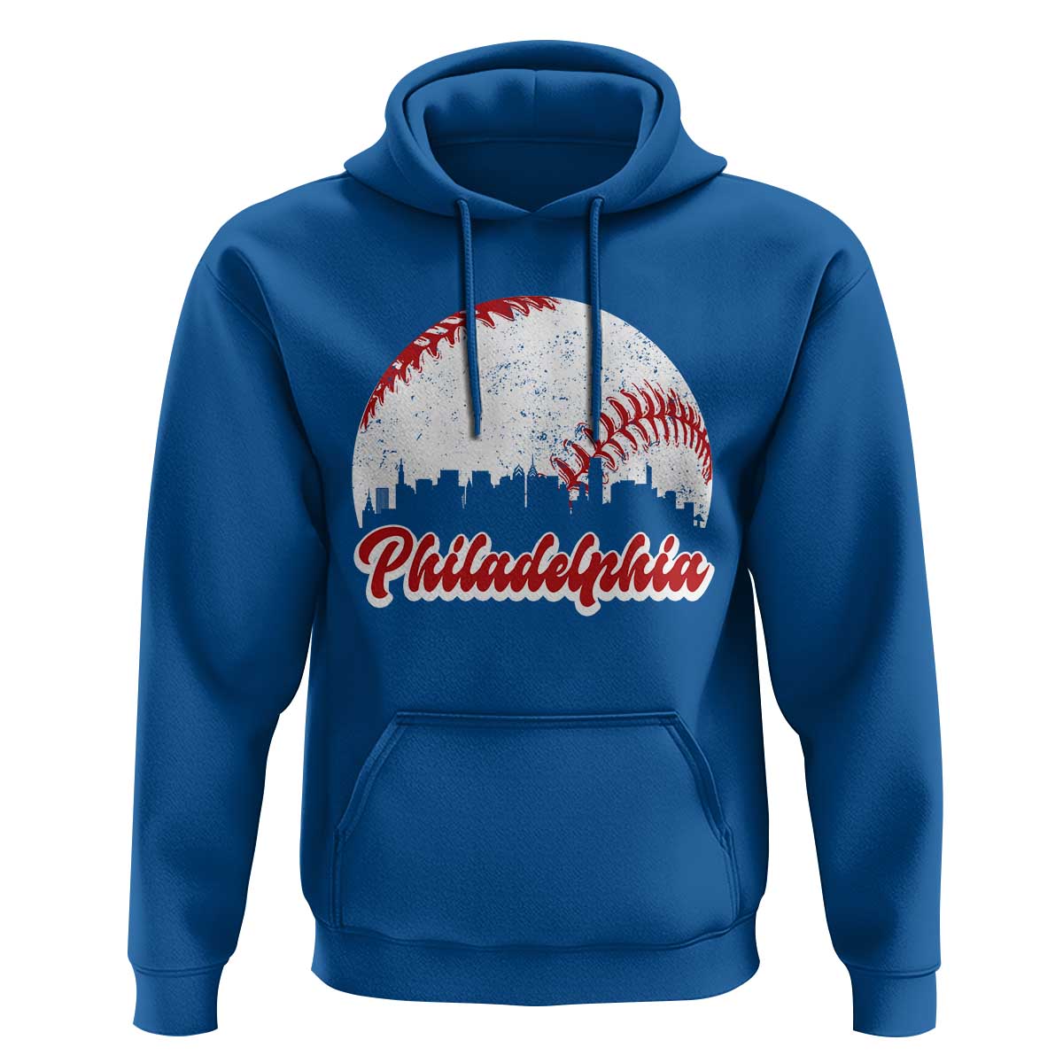 Philadelphia Baseball Hoodie Vintage Skyline City - Wonder Print Shop