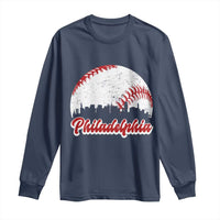 Philadelphia Baseball Long Sleeve Shirt Vintage Skyline City - Wonder Print Shop