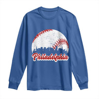Philadelphia Baseball Long Sleeve Shirt Vintage Skyline City - Wonder Print Shop