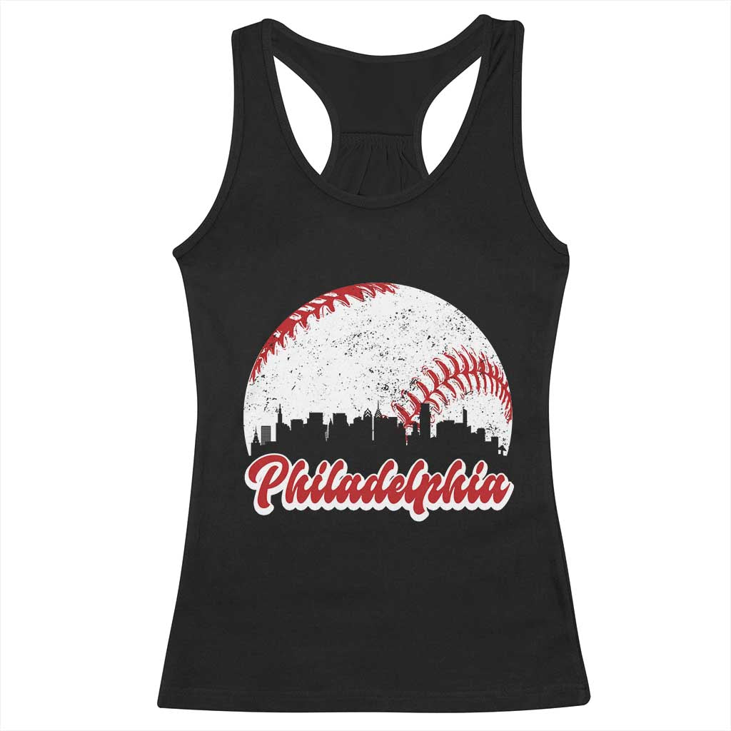 Philadelphia Baseball Racerback Tank Top Vintage Skyline City - Wonder Print Shop