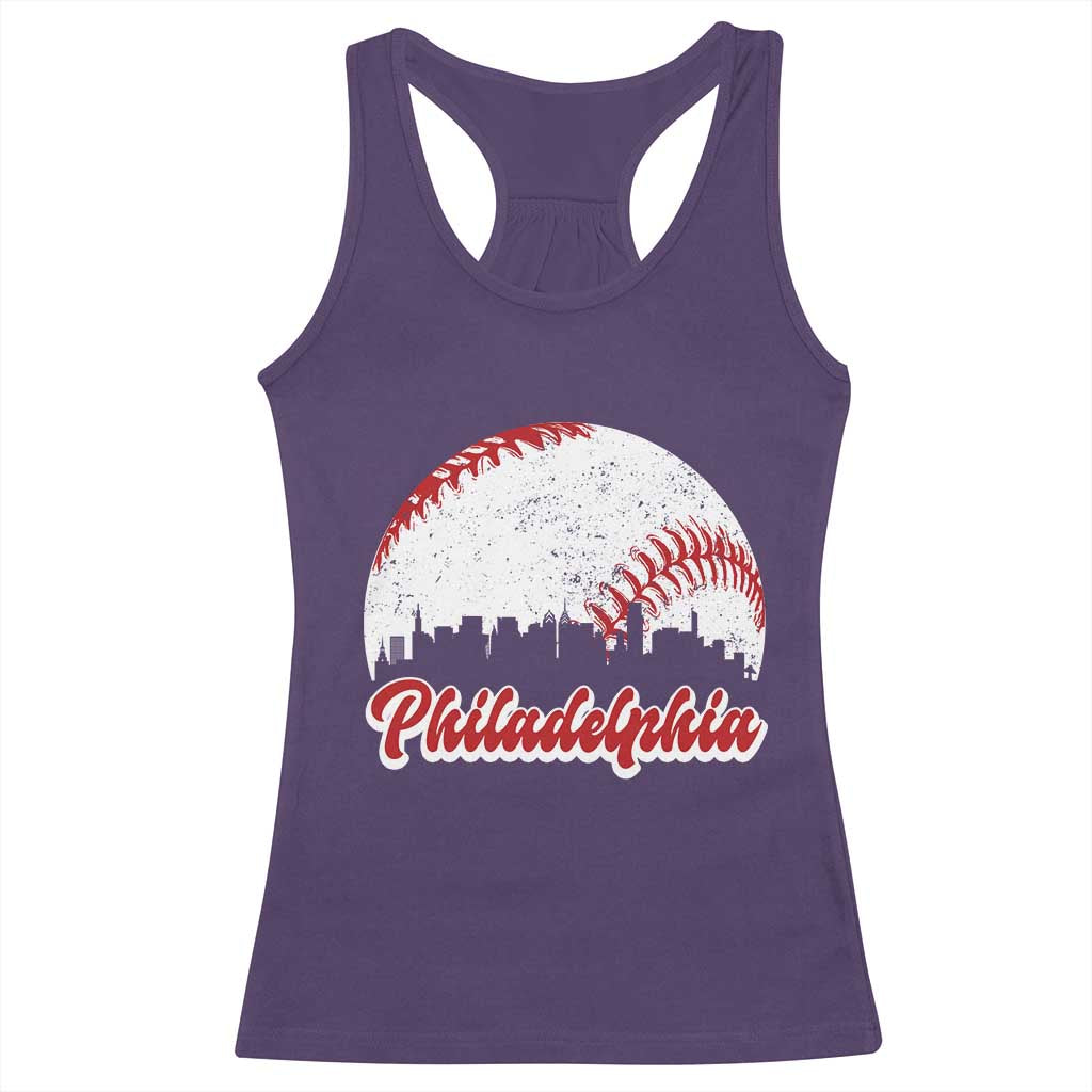 Philadelphia Baseball Racerback Tank Top Vintage Skyline City - Wonder Print Shop