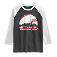Philadelphia Baseball Raglan Shirt Vintage Skyline City - Wonder Print Shop