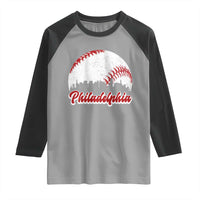 Philadelphia Baseball Raglan Shirt Vintage Skyline City - Wonder Print Shop